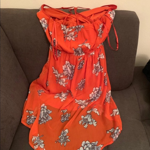 Orange Flowers Hi-Low Dress ☆ミ ☆彡 - Picture 3 of 5